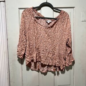 Hippie Rose Floral Flowy Top Large